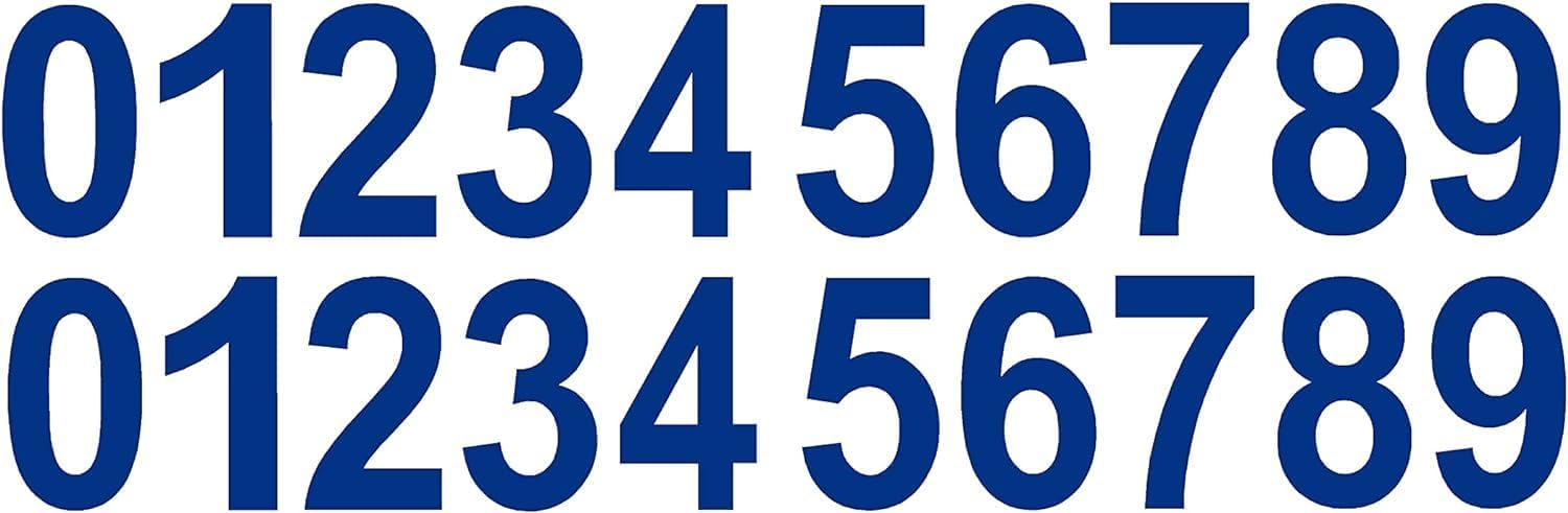 Five Star Graphics Blue Vinyl Numbers Stickers 0-9 (20 Total Numbers) Choose from 1/2" to 12" Sizes! Modern Number Stickers for Glass, Metal, Wall. Waterproof. Adult. Outdoor Use.