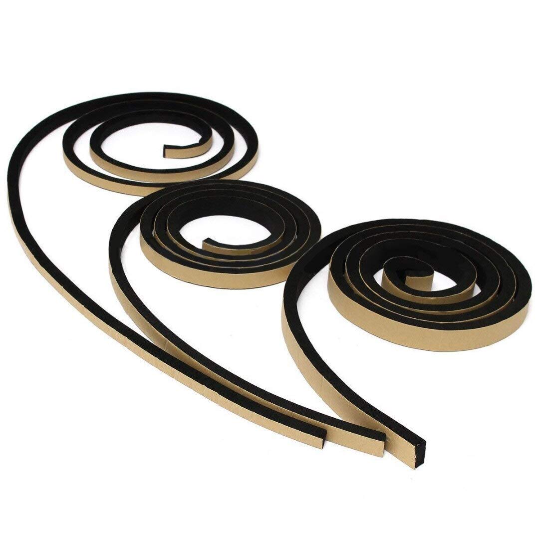 Tira de sellado de puertas y ventanas 2 PCS 10/15 / 20mm Ancho de 10 mm espesor de espesor de sellado de espuma autoadhesiva Aislamiento de espuma Aislamiento anti-colisión Cinta para la puerta de la
