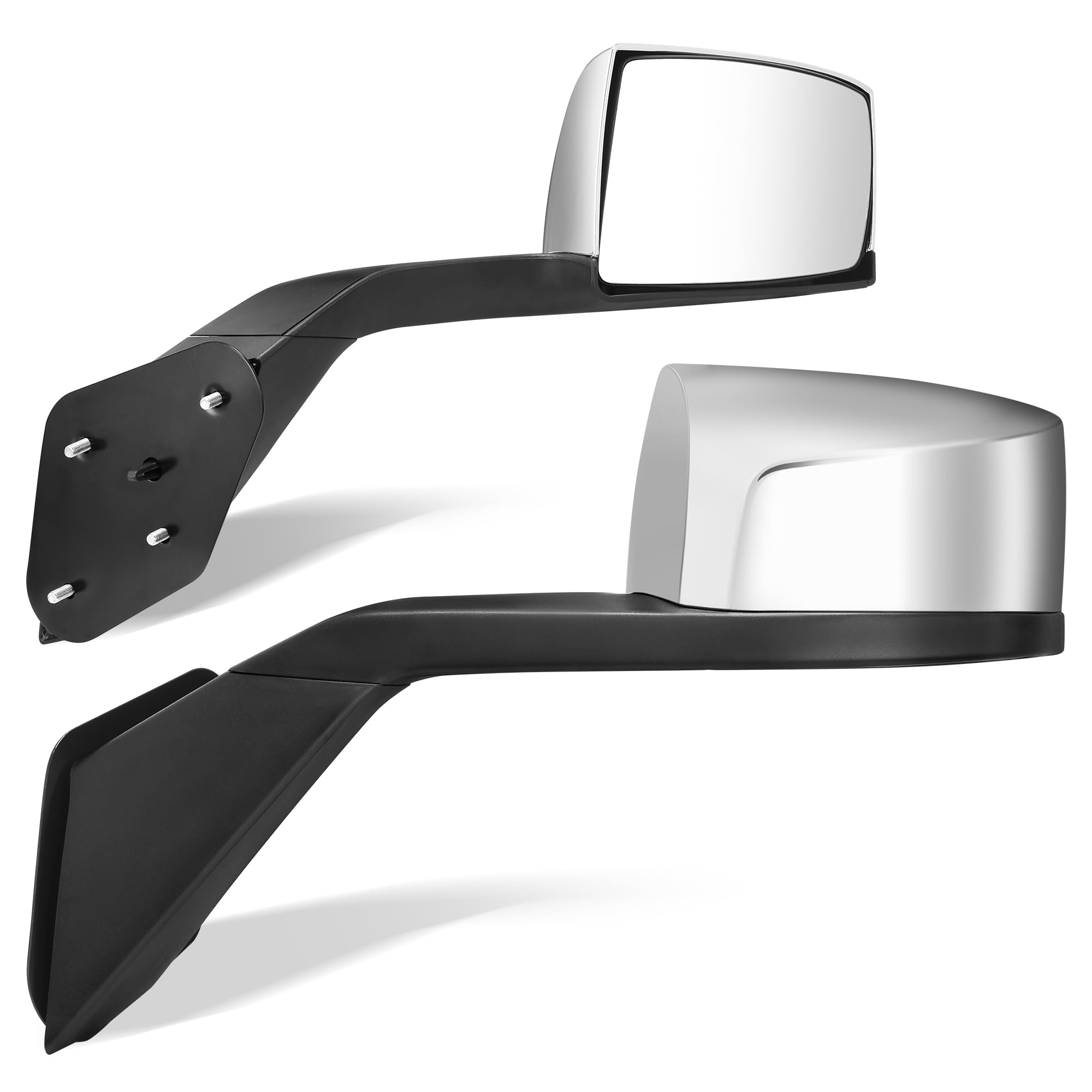 AUTOSAVER88 Hood Mirror Side Mirror Compatible with 2004-2017 Volvo VNL Semi, Manual Control Non-Heated Non-Folding Left Driver + Right Passenger Side