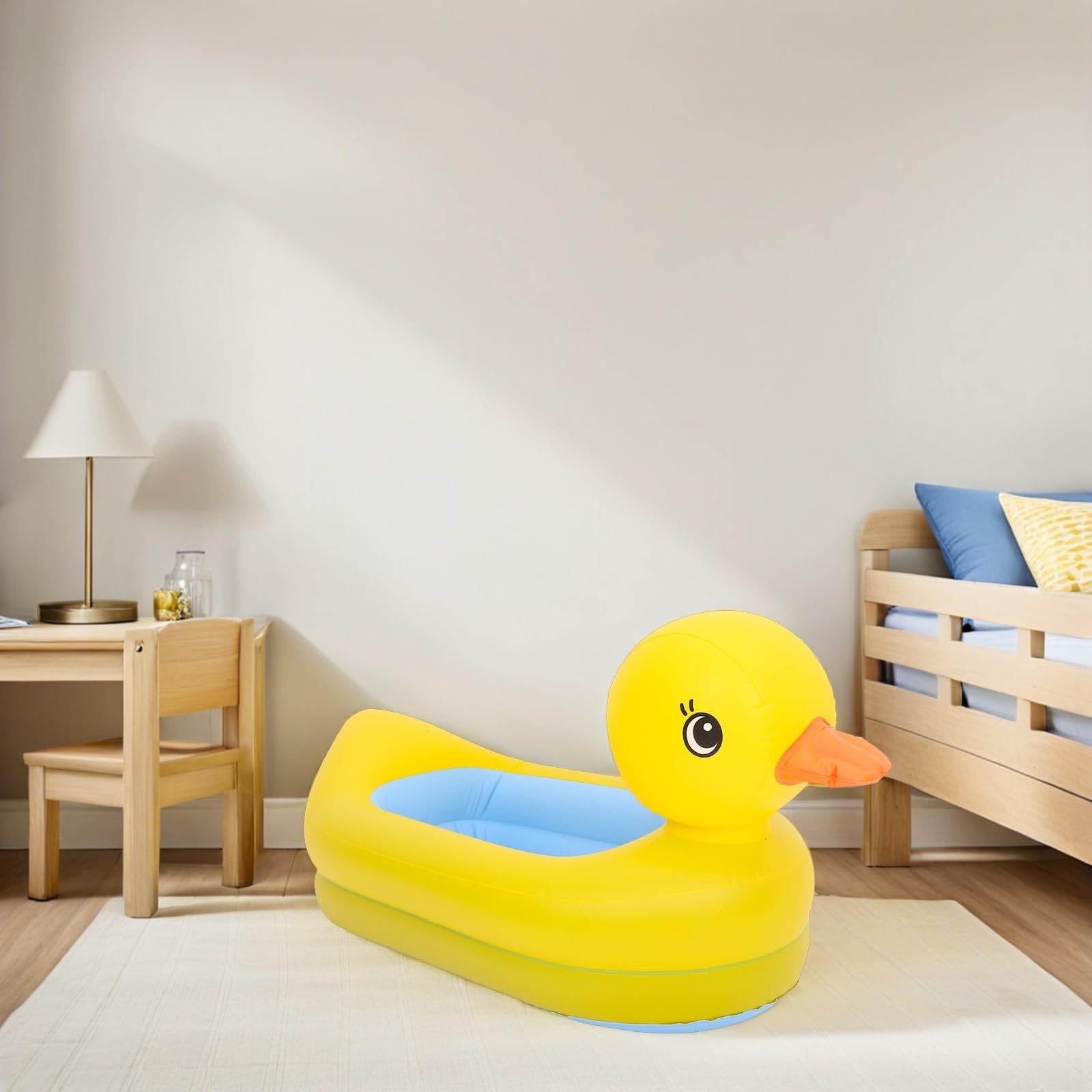 GLEAVI Bañera Inflable Portátil para Bebés Forma de Pato de Pvc, Fácil de Limpiar y Diseño Ergonómico, Adecuado para Recién Nacidos en Uso Doméstico y Viajes