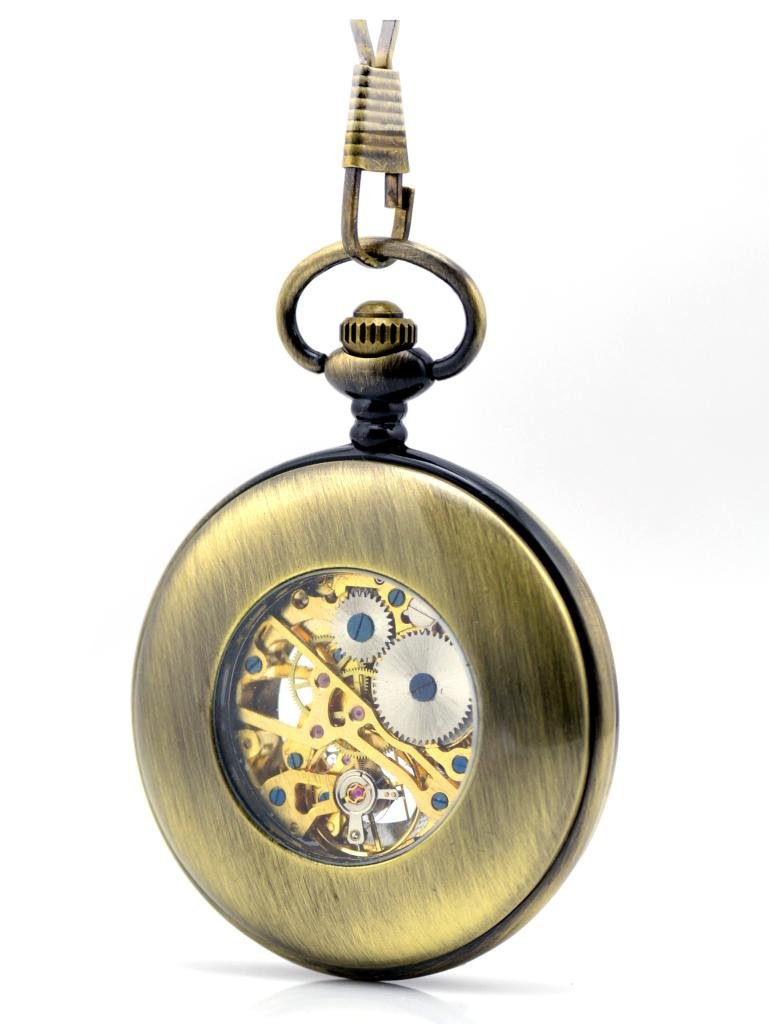 Stayoung Steampunk Bronzo Antico Numeri Romani Orologio da Taschino Meccanico a Carica Manuale con Ciondolo a Forma di Fenice Uccello di Fuoco