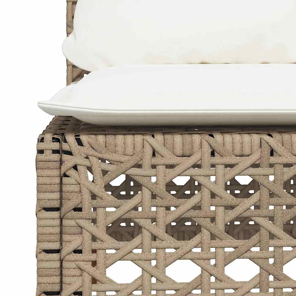 Juego de muebles de jardín modulares de ratán sintético negro con fundas extraíbles, 8 piezas, incluye cojines