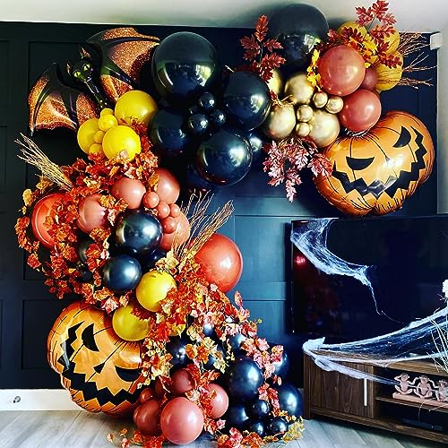 Image of Pumpkin Balloons Halloween Pumpkin Decorations 2pcs | Jumbo Scary Pumpkin Foil Balloons for Halloween Party Decorations