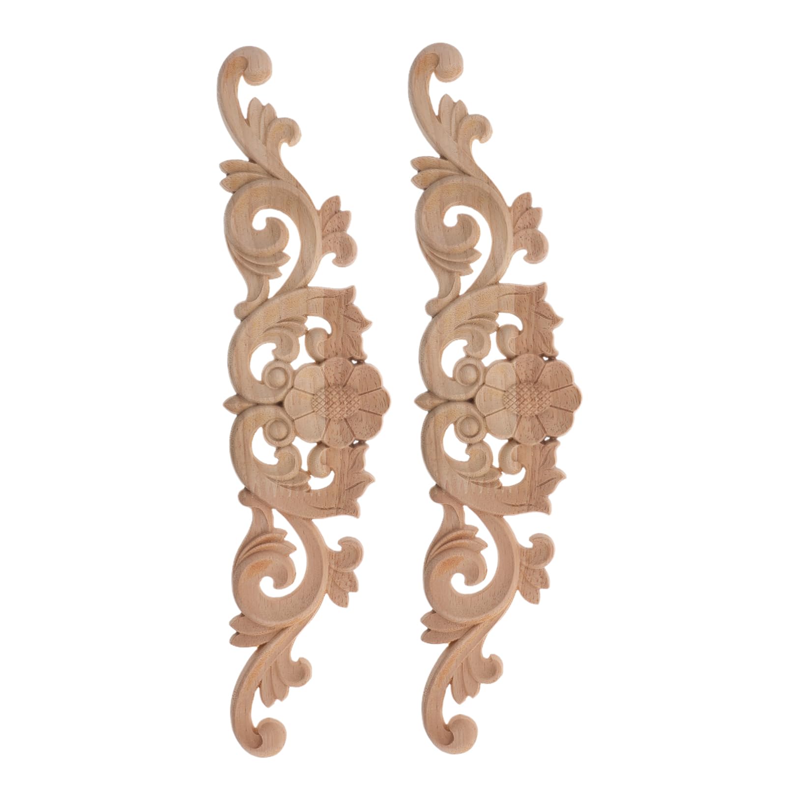 BIUDECO Wood Decals Carved Applique for Home Vintage Style Wall Decor DIY Furniture Decoration