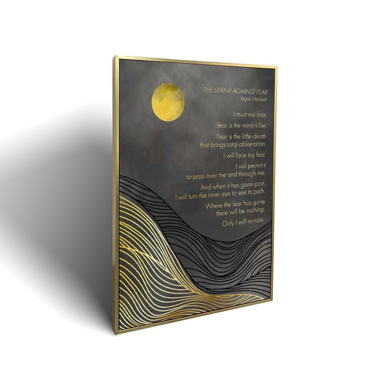 Litany Against Fear Inspirational Quotes Prints Framed Canvas Wall Art