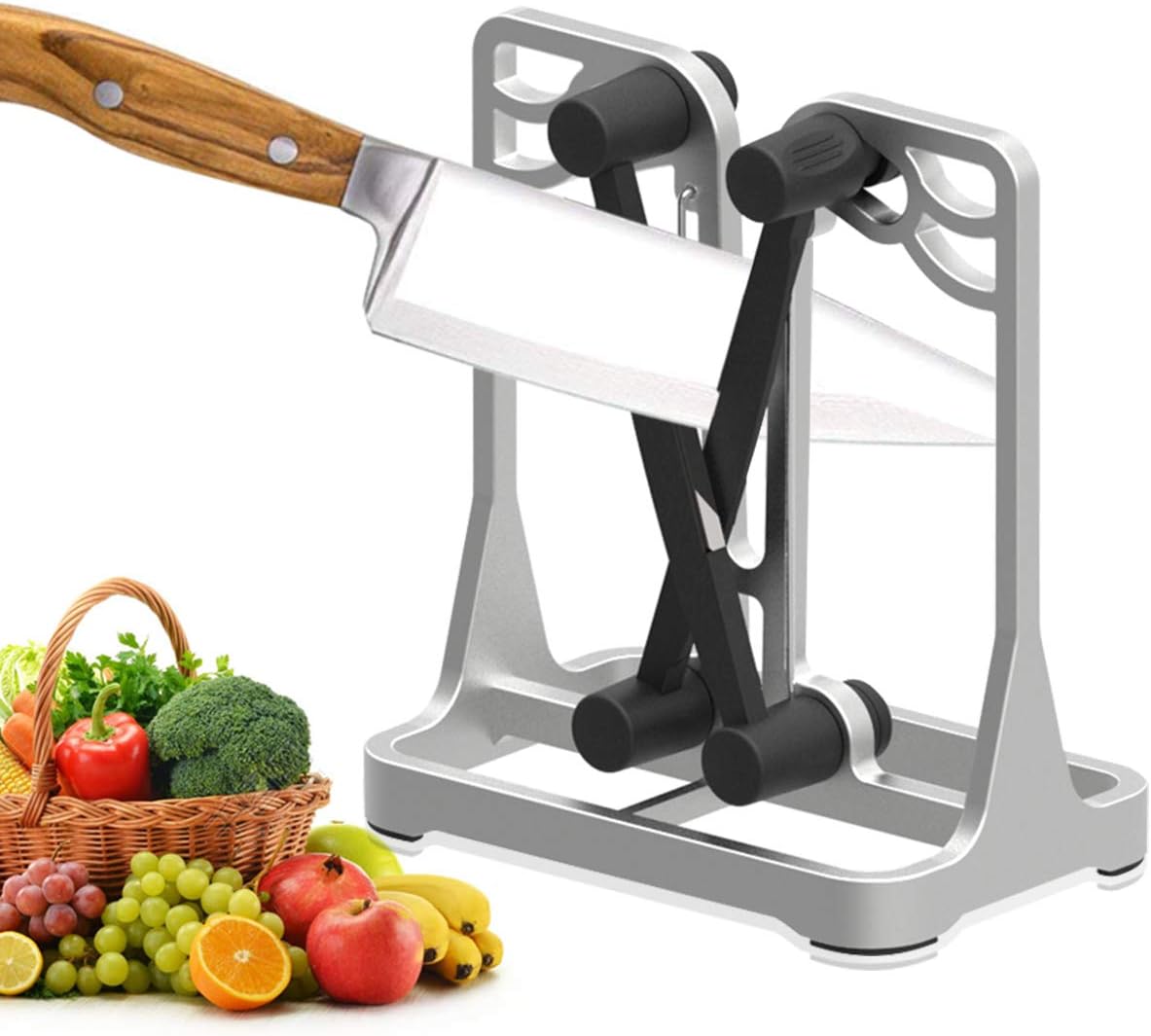 Okela Kitchen Knife Sharpener, Upgraded Version of Tungsten Carbide Knife Sharpener As Seen on TV, Quickly Sharpens Dull Knives with Serrated, Beveled and Standard Blades