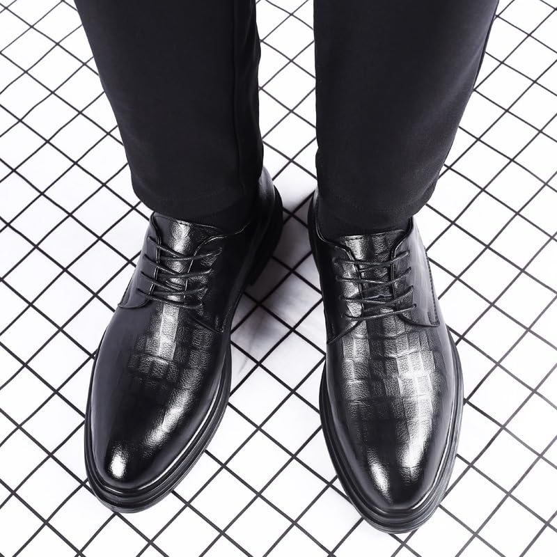 Men's Comfort Orthopedic Oxford Dress Shoes Italian Leather Lace Up Round Toe Rubber Sole Slip Resistant Uniform Shoes4