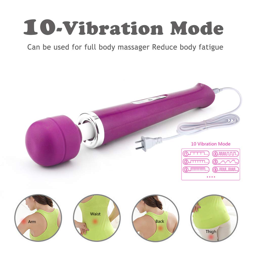 CHARMING Wired Powerful Handheld Massager with Strong 10 Vibrations Back Massage, Personal Therapy Massager for Sports Recovery, Muscle Aches, Full Body Pain ()