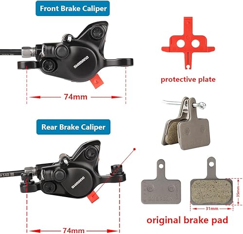 Miniatura 5 de Cyclon MT200 MTB Juego de frenos de disco hidráulicos, Frenos hidráulicos de bicicleta hidráulicos de aleación de aluminio de 31.496 in, freno