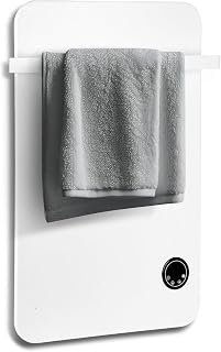 Badheizkörper, Infrarotheizung WiFi Handtuchheizkörper mit Display, 45x 70cm Infrarot Bad-Heizkörper Handtuchwärmer, 400W Wandheizkörper mit 1 Handtuchhalter Weiß