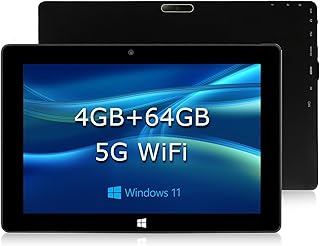 TPSPAD Tablet 10 inch Windows 11, 4GB RAM 64GB ROM, HD 1280x800 IPS, 1.6 GHz, N4020 Processor, 2MP + 5MP Dual Camera, 6000mAh Battery, GPS, WiFi, Bluetooth 4.2, Type C,OTG