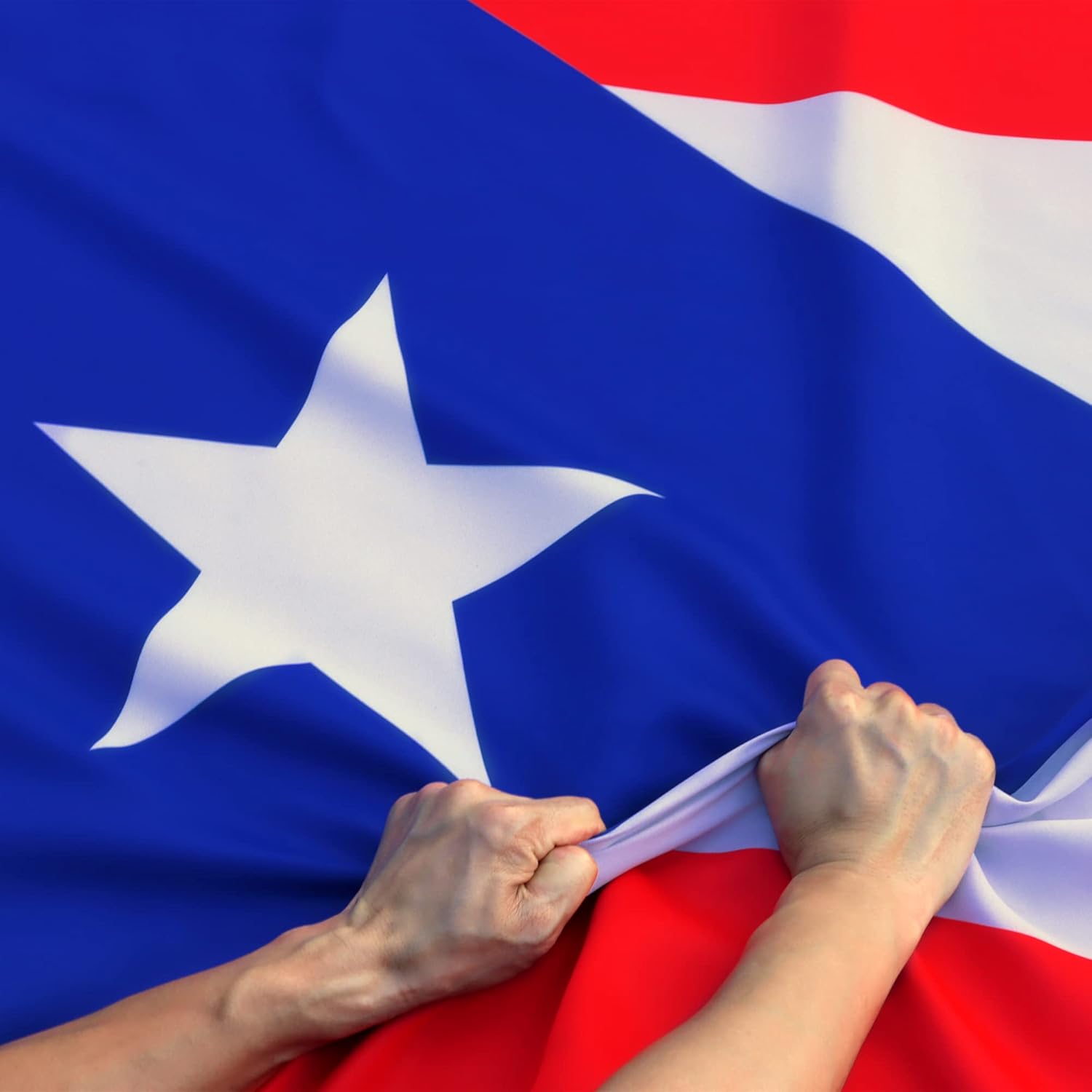 Anley EverStrong Series Puerto Rico Flag 3x5 Foot Heavy Duty - Embroidery and Heavy Duty Canvas Header - 4 Rows of Lock Stitching - Puerto Rican PR Banner Flags with Brass Grommets 3 X 5 Ft