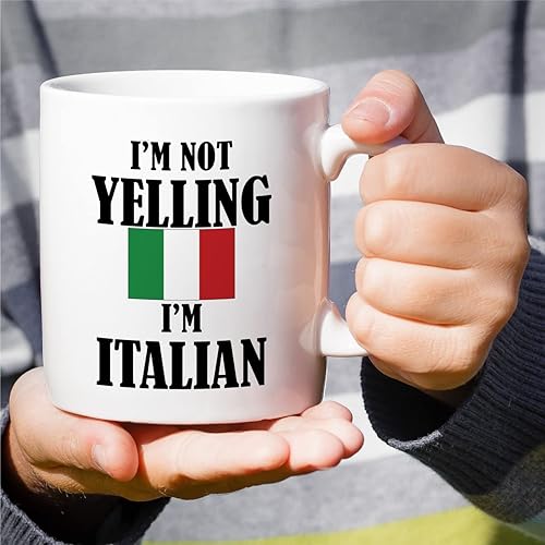 Miniatura 4 de Retreez Taza divertida I'm Not Yelling I'm Italian Italy - Tazas de café de cerámica de 11 onzas Divertido, sarcasmo, sarcástico, motivacional,