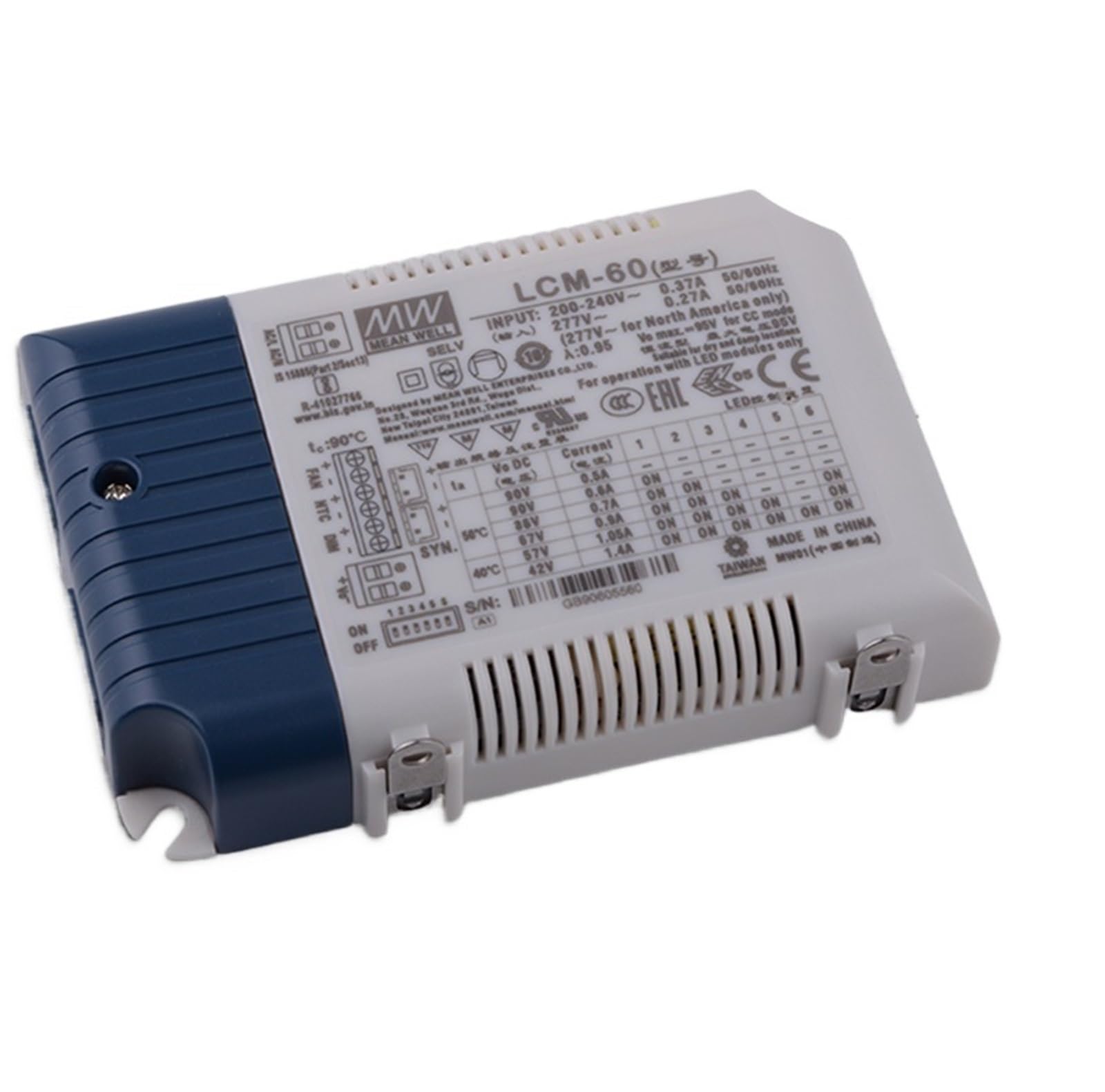 FCARUMIQP LCM-60 60W Multiple-Stage Constant Current 500mA/600mA/700mA/900mA/1050mA/1400mA LED Driver Dimming Power Supply