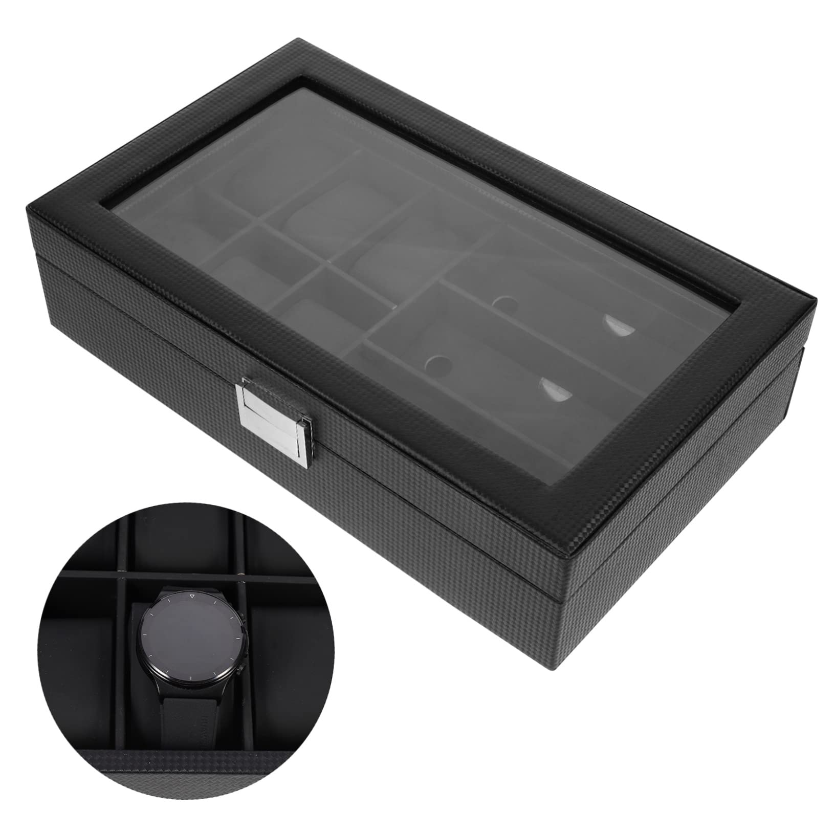 SHERCHPRY Brillenetui Organizer für Sonnenbrillen Uhrenetui Schmuckbox aus Hochwertigem Material Schmuckaufbewahrung für Zuhause und Unterwegs Robuste Aufbewahrungsbox