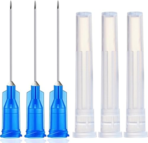 Miniatura 8 de Paquete de 100 agujas de inyección desechables estériles de 30 Ga de 1/2 pulgada con tapa para accesorios de aguja dispensadora de laboratorio