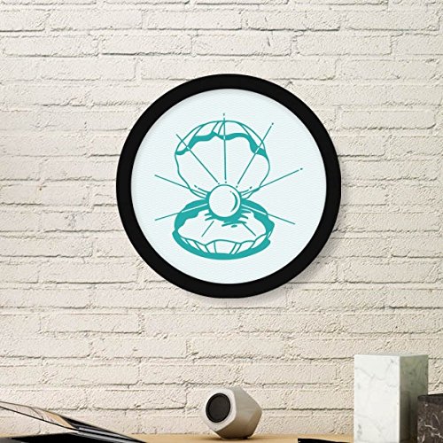 Cadre photo rond en bois avec pétoncle vert, idée cadeau originale de vie marine