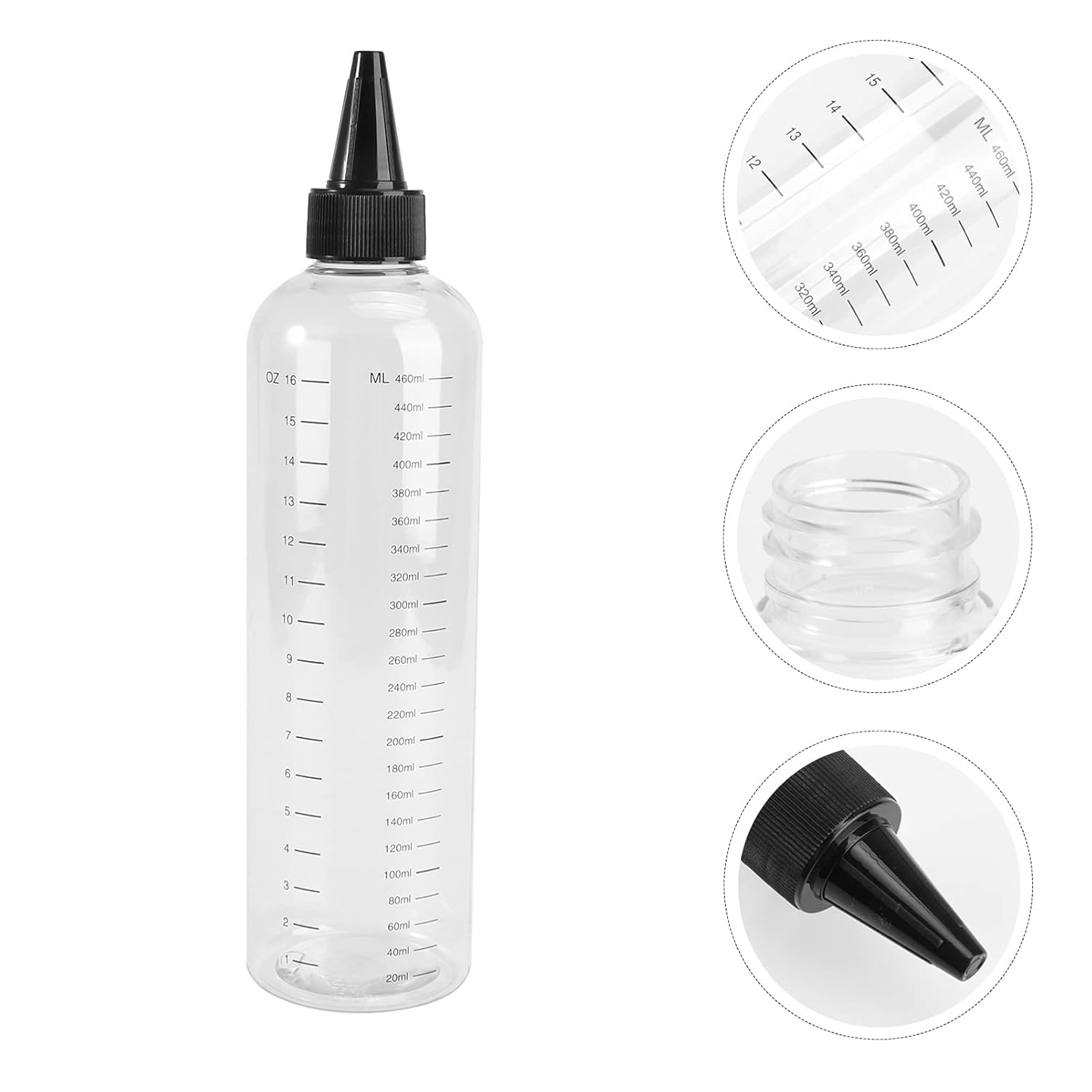 FOMIYES 3sets Hair Dye Applicator Bottle 500ml Plastic Sauce Squeeze Bottle 4pcs*3