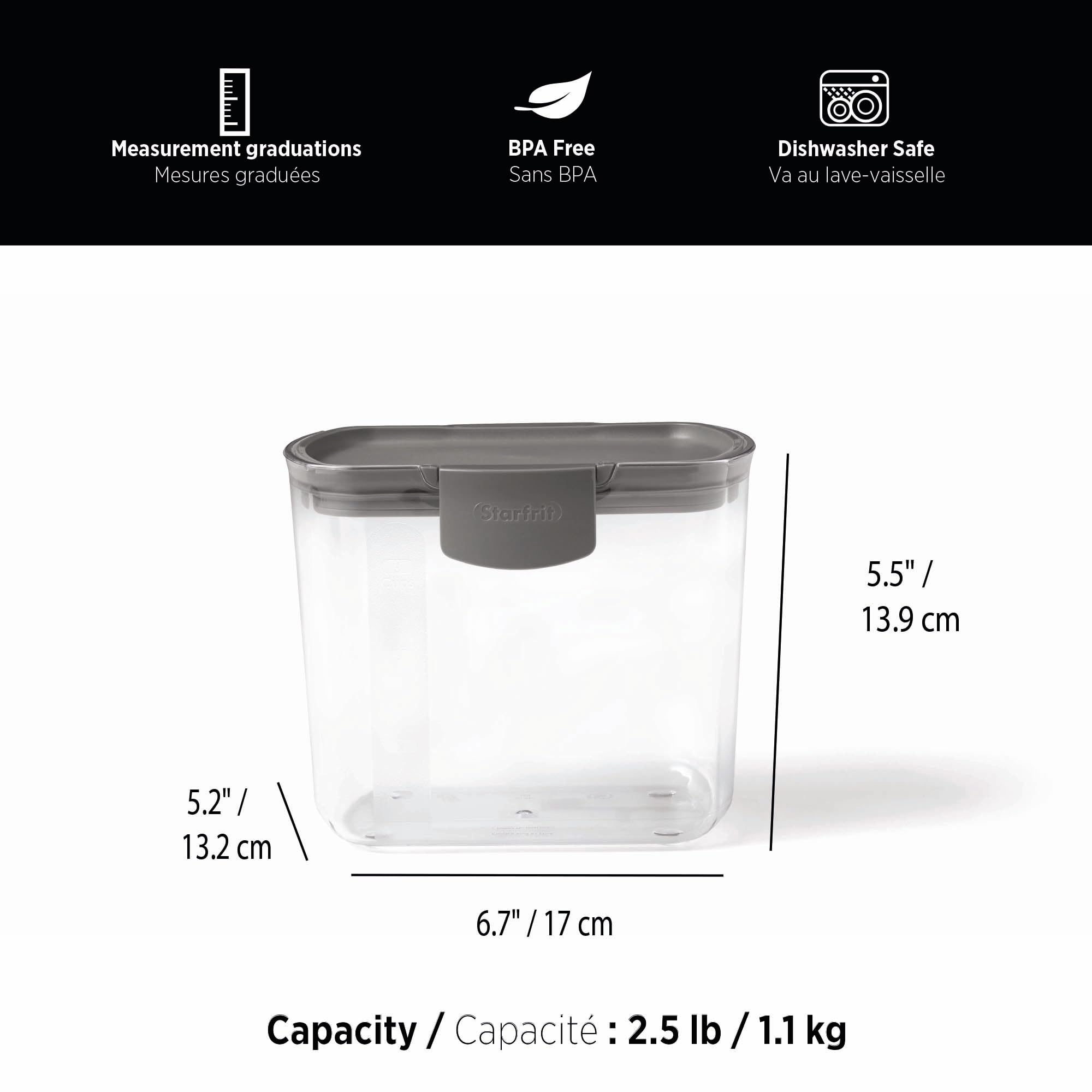 Starfrit Starfrit PROKEEPER Brown Sugar Container with Terracotta Disk - Graduated Measurements - 2.5LB/1.1KG - Airtight in use