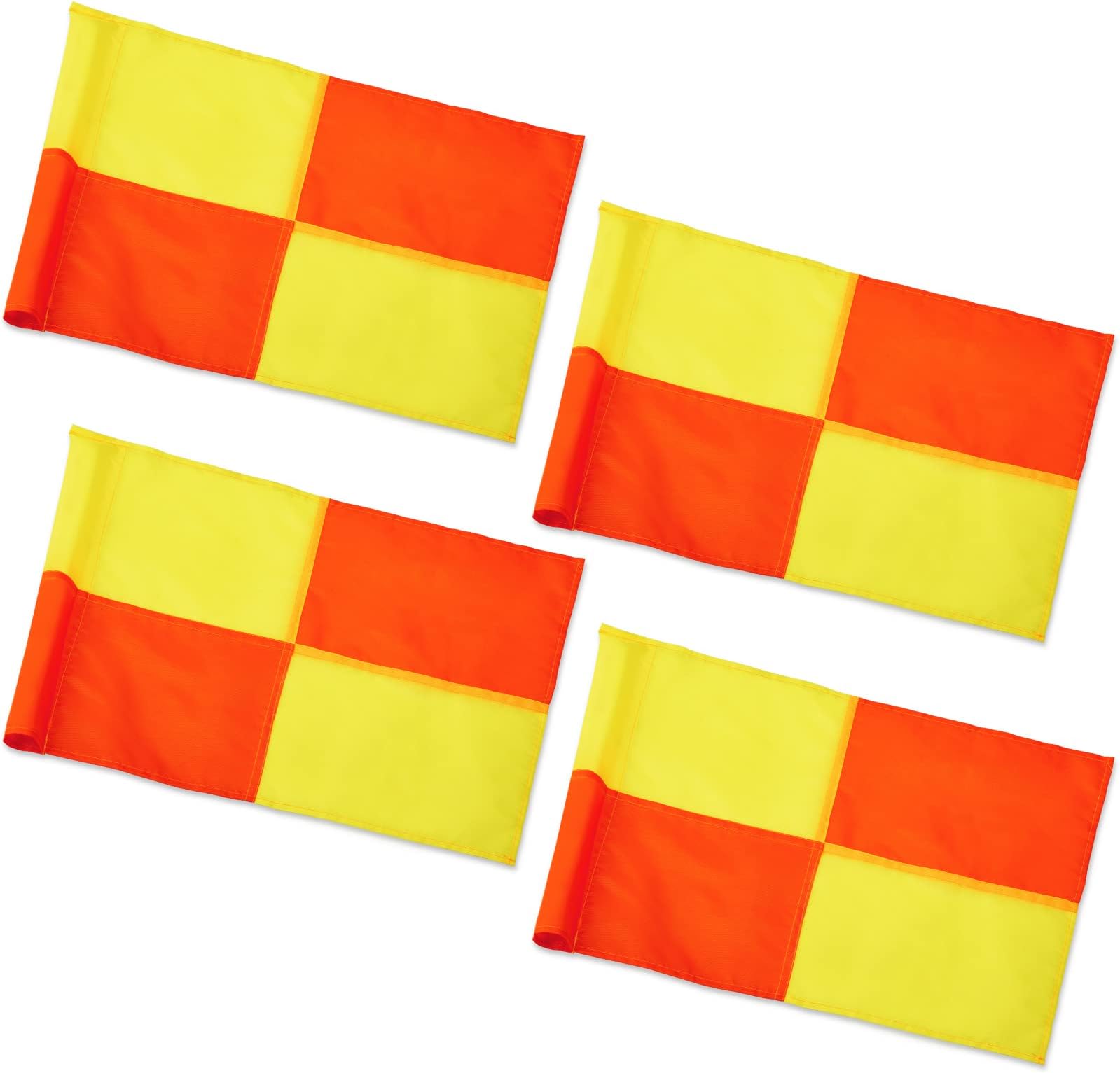 Juexica 4 Pcs Replacement Soccer Corner Flags Referee Flags Portable Big Square Playing Field Corner Banner for Soccer Football Track Volleyball Training Match Accessories (Red, Yellow)