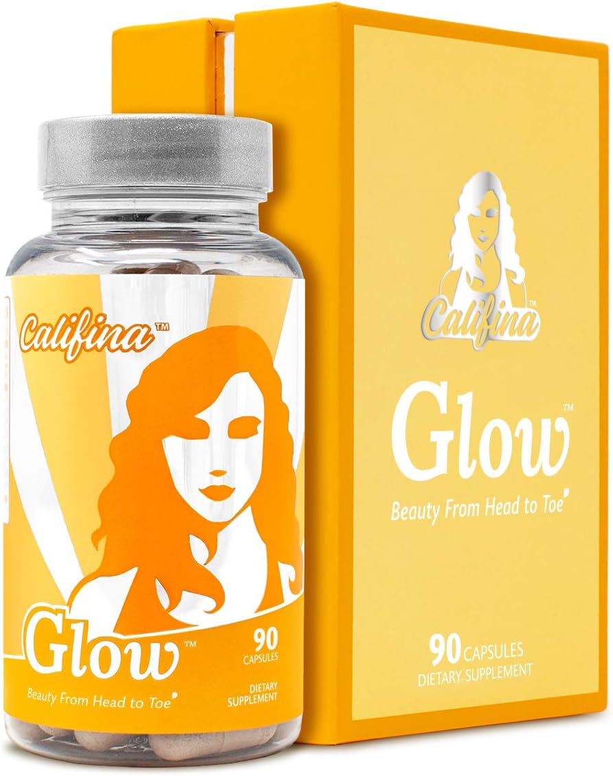 GLOW by Califina - Hair Skin & Nails Vitamin & Antioxidant Beauty Supplement - Cleanse, Detox & Repair from the Inside Out - For All Ages, Hair & Skin Types - Biotin, MSM, Collagen - 30 Servings