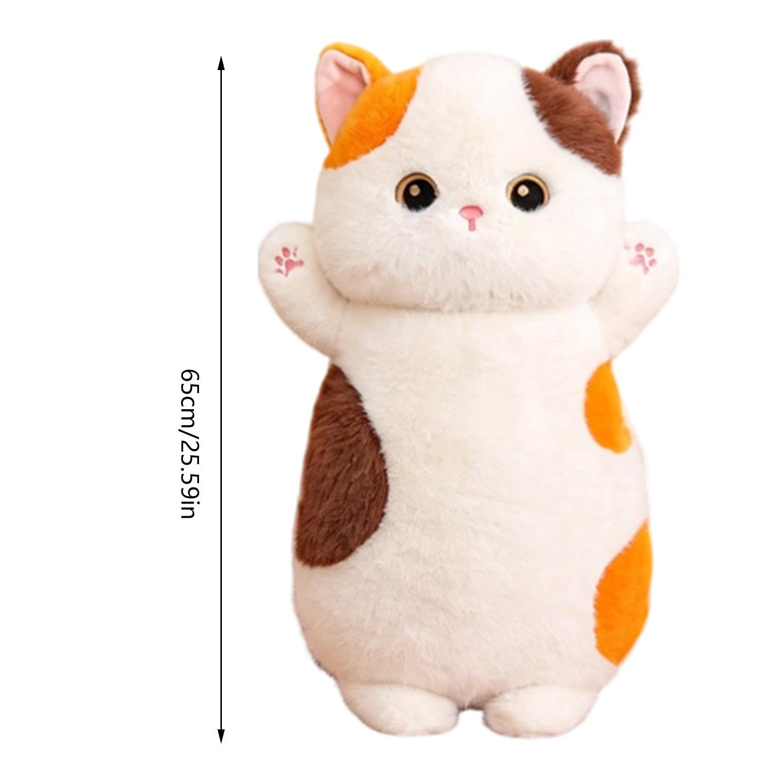 Almohada De Gato De Peluche Para Dormir Juguete De Peluche Suave De 65 cm | Almohada Corporal Larga De Gato Para Niños Niñas Adultos Hogar Sofá Cama Salón Dormitorio Decoración Cumpleaños