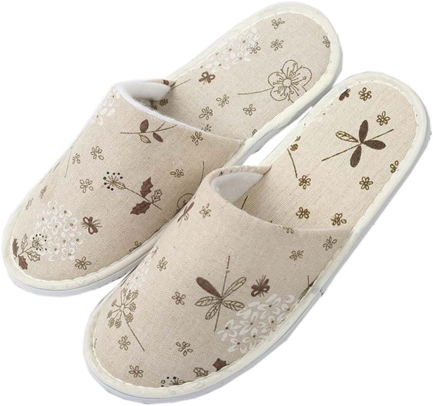 FANCY PUMPKIN 10 Pairs Linen House Slippers Hotel Spa Slippers Travel Slipper