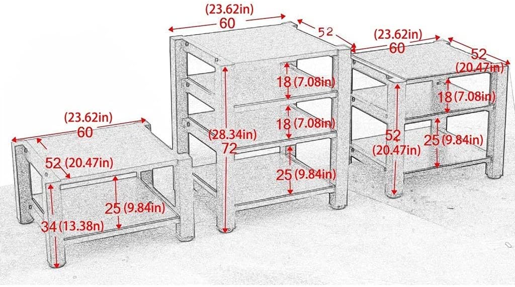 Entertainment Center Shelves Audio Stand Roller Speaker Stand Media Assembly Multi-Tier Audio Stand Speaker Stand 2/3/4 Tier (Teak) Suitable for DVD Players, Cable Boxes (Color : S3) (S3)