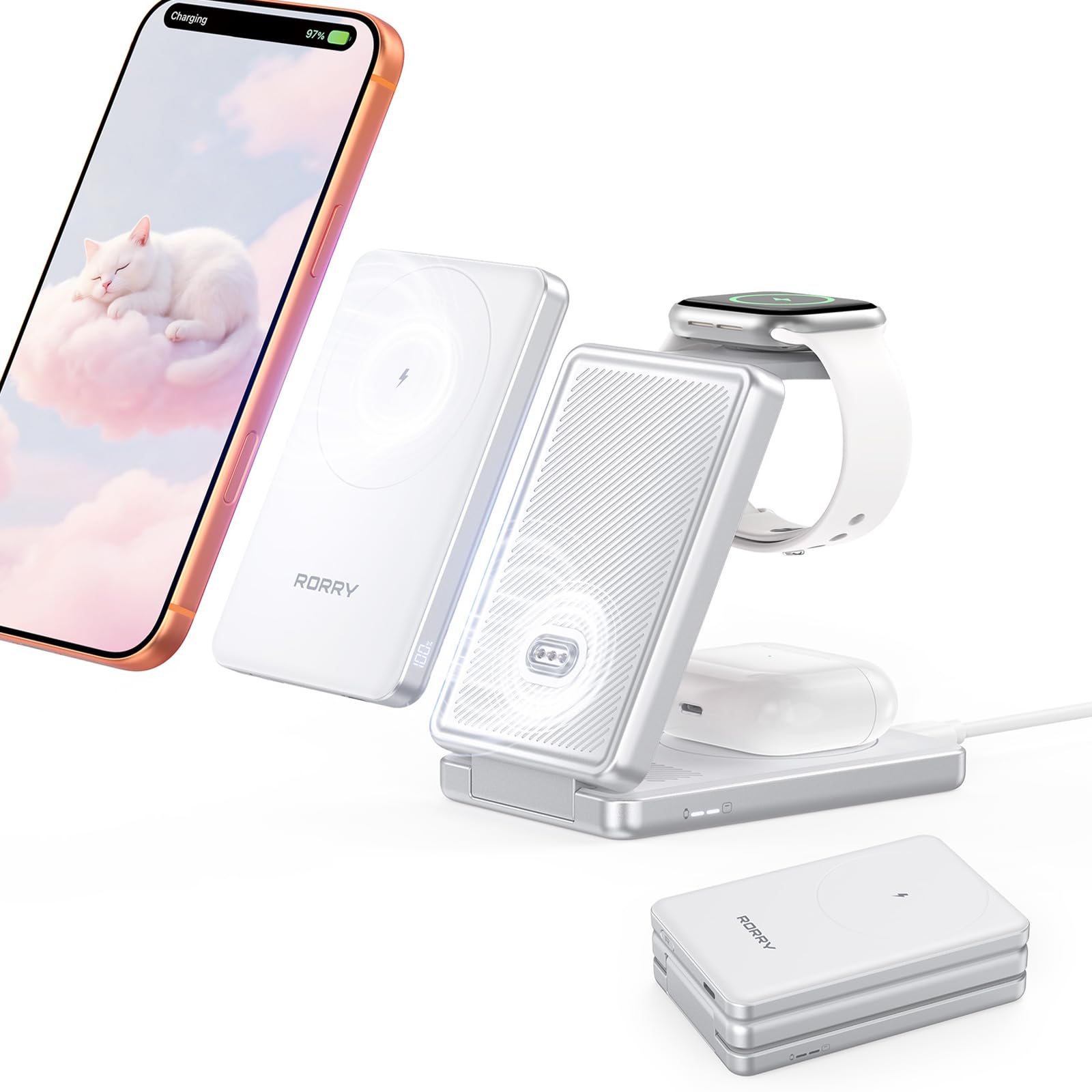 Amazon.co.jp: RORRY ワイヤレス充電器 4in1 magsafe充電器 AuraDock