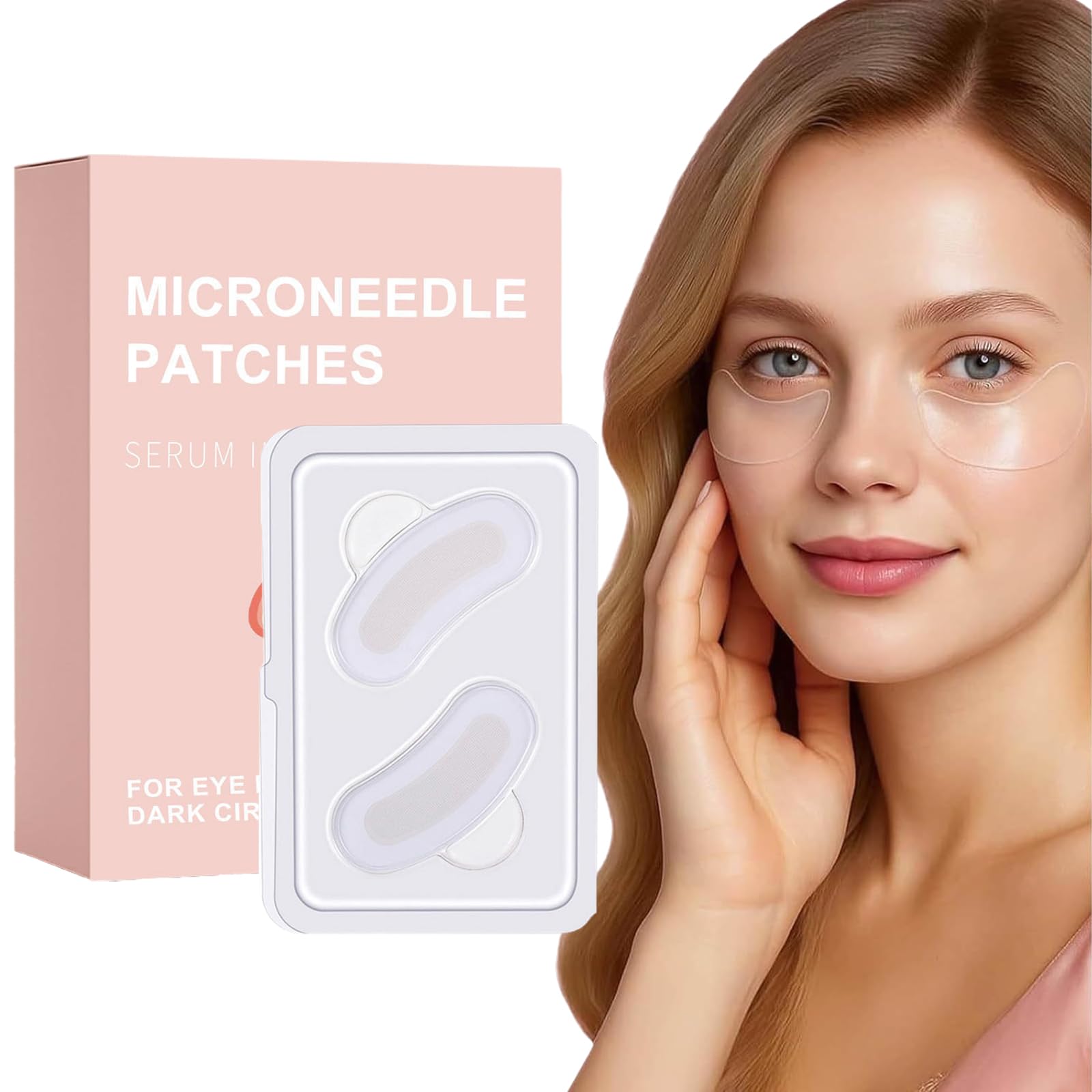 4 Paia di Patch Occhi Microneedling con Acido Ialuronico, Riduce le Rughe, Contro Occhiaie e Borse, Cura Intensiva degli Occhi