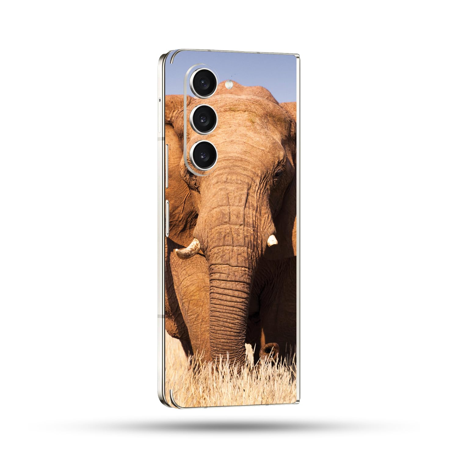MightySkins Skin Compatible with Samsung Galaxy Z Fold 5 Full Wrap - Elephant | Protective, Durable, and Unique Vinyl Decal wrap Cover | Easy to Apply, Remove, and Change Styles | Made in The USA