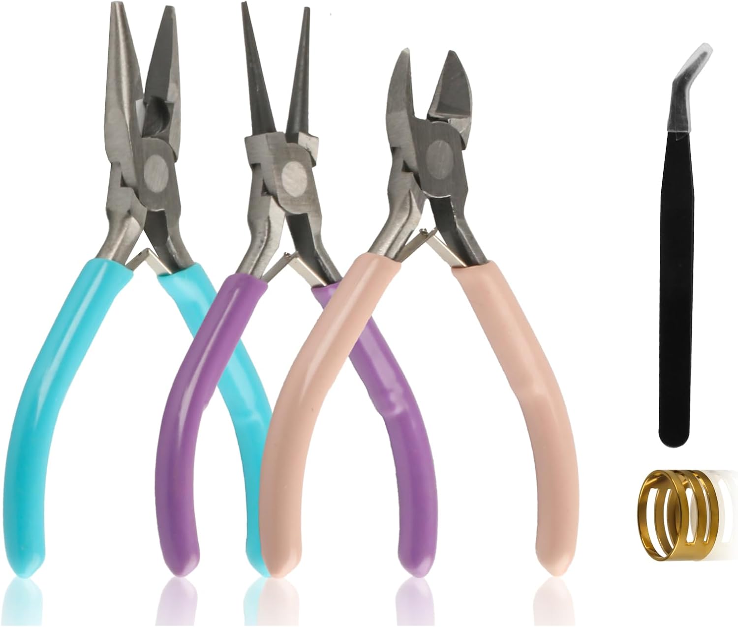 3-Piece Jewelry Pliers Set – Needle Nose, Round Nose & Wire Cutters for Jewelry Making, Wire Crafting & Repair | Professional DIY Tools for Metalwork, Earrings & Bracelets