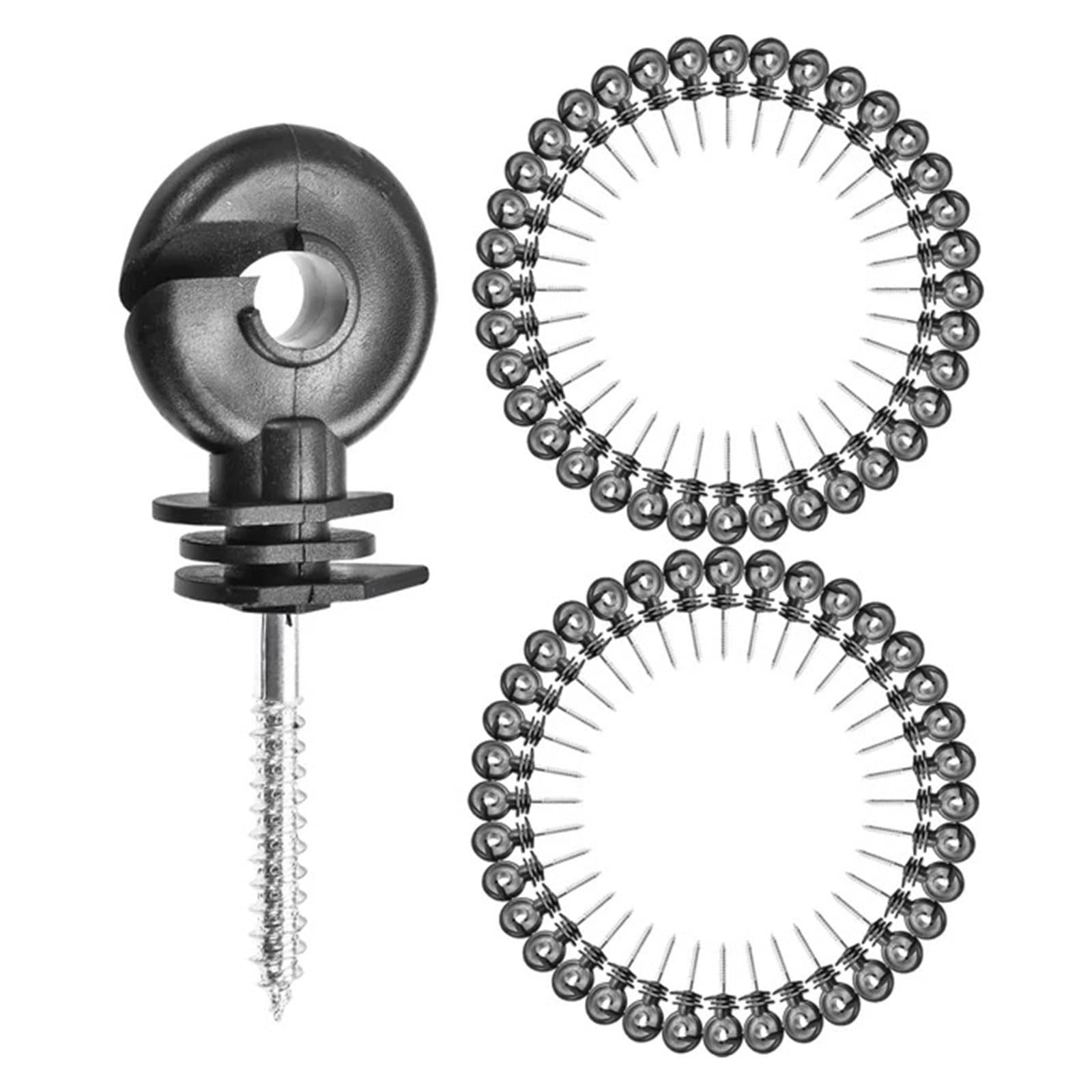100 STÜCKE Elektrischer Zaunringisolator for Die Pferdehaltung Kunststoffringisolatoren Langstrecken-Schraubisolator for Holzpfosten