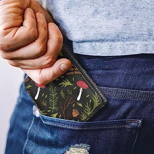 Cumagical Brown Leather Bi-Fold Wallet for Men - RFID Protected, Compact, Embossed Leaves Pattern4