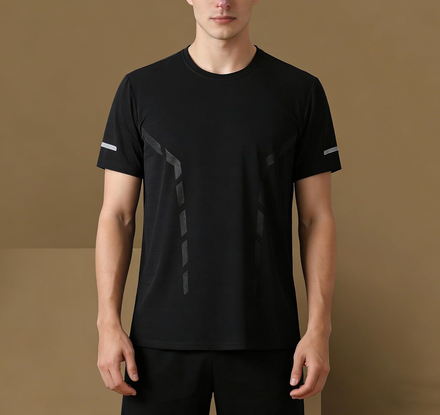 Men's Ice Silk Short Sleeve T-Shirt Summer Quick Dry Cooling Athletic Top Casual Workout Tee with Moisture Wicking