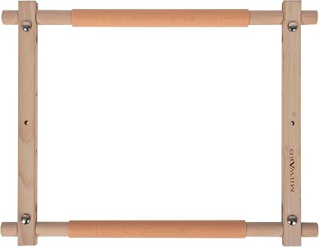 Milward Rotating Tapestry Frame 30.5 x 30.5cm 12 x 12 Clip On Scroll Frame for Embroidery, Cross Stitch, Needlework, Quilting Beech Wood