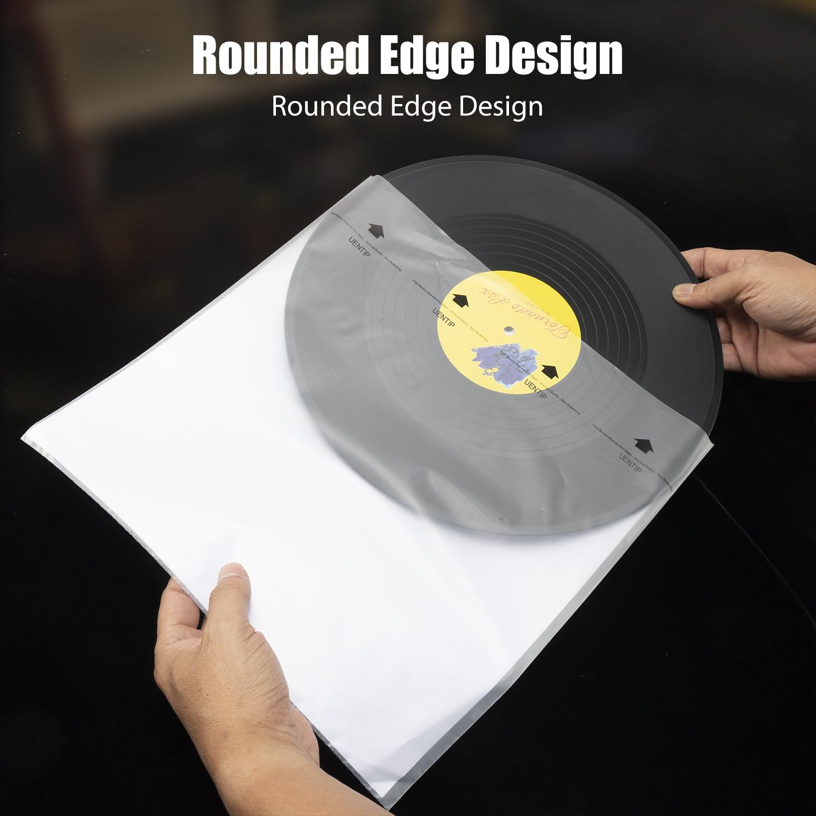 100 custodie per dischi in vinile, adatte per LP singoli, doppi e apribili da 30,5 cm, per proteggere la tua collezione di dischi (custodie interne-quadrate)