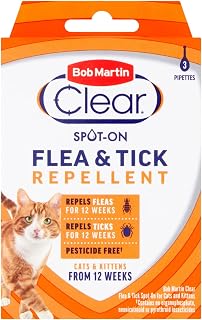 Bob Martin Clear Flea and Tick Spot On for Cats & Kittens From 12 Weeks
