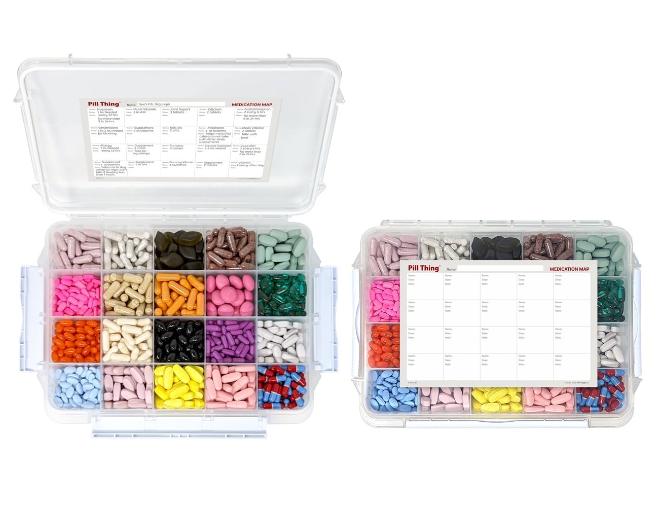 Pill Thing Large Monthly Pill Organizer Airtight and Waterproof Medicine Organizer Pill Case with Deep Compartments and Secure