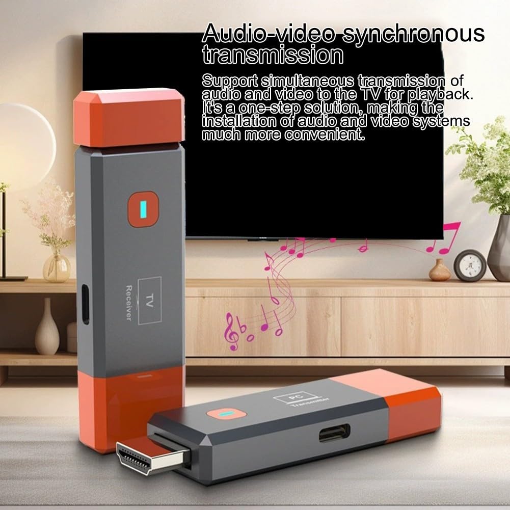 Adattatore wireless 1080P 50 metri distanza di trasmissione dispositivo di mirroring schermo a bassa latenza per computer portatile TV Box System arancione