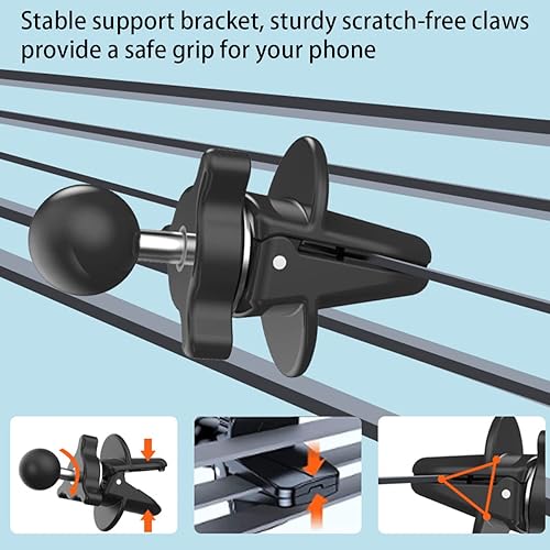 Miniatura 5 de BESULEN Soporte de teléfono para ventilación de automóvil, soporte universal para teléfono para ventilación de aire, soporte antideslizante de fácil