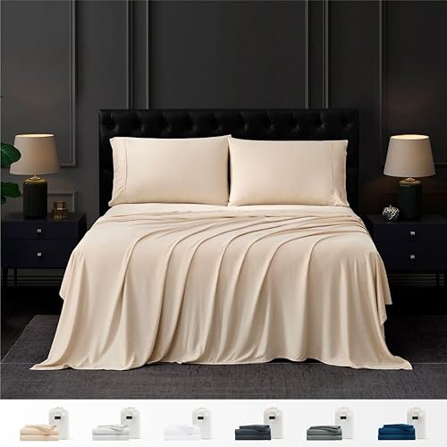 Miniatura 10 de Coldest Bedding Sábanas y fundas de almohada  100% bambú con bolsillos profundos de bambú, sábanas de lujo extra suaves y transpirables, resistentes