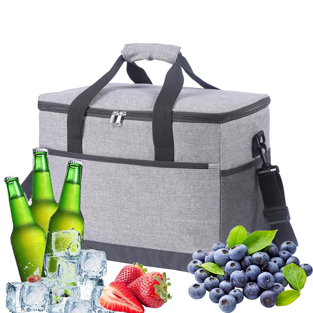 Kingmate 15 L Gran bolsa nevera de tamaño óptimo, cesta de la compra superlarga, cesta nevera plegable, pequeña bolsa para el almuerzo, adecuada para el trabajo, picnic, piscina, etc.
