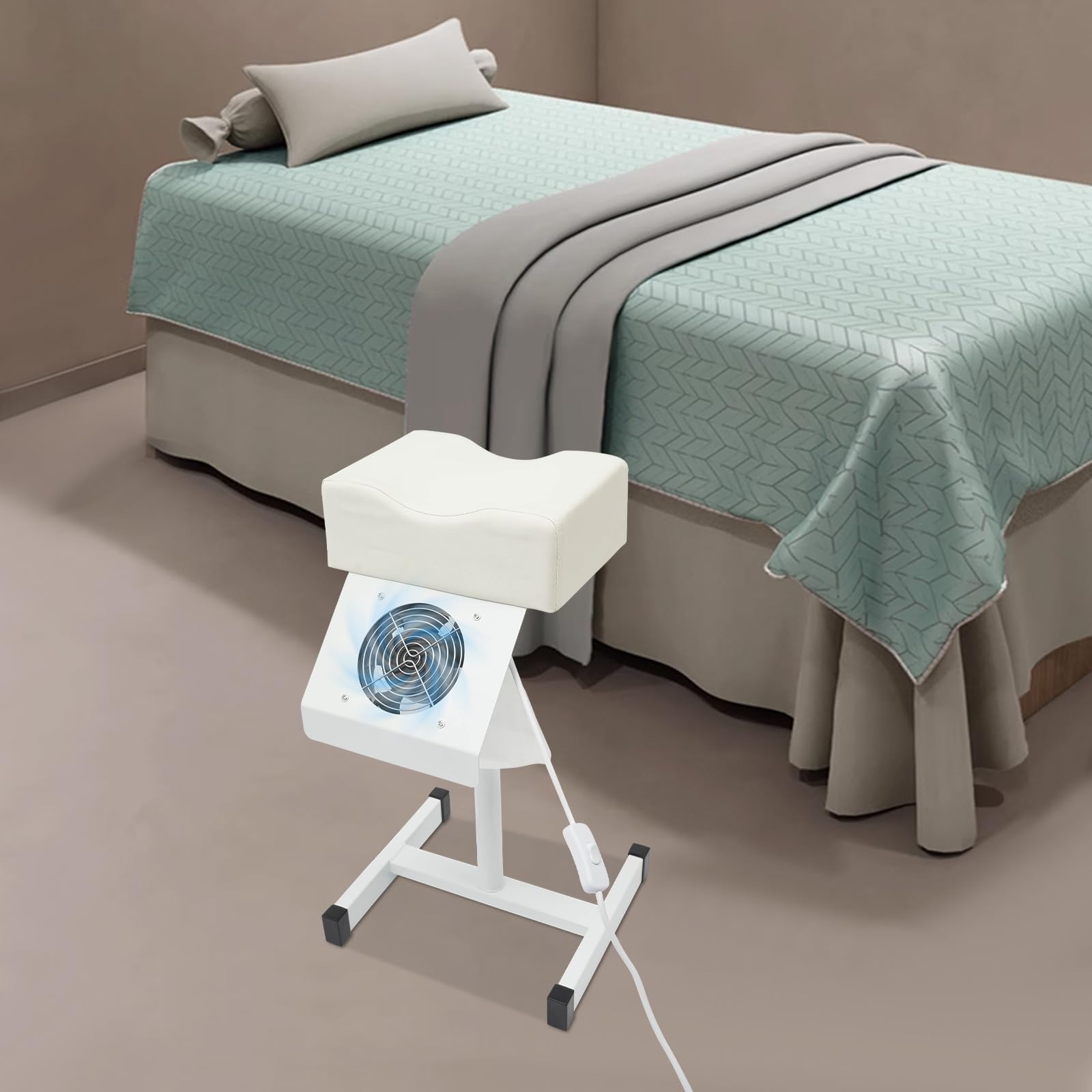 Sedia mobile pedicure per pedicure con aspirazione, sgabello da salone regolabile in altezza, poggiapiedi, poggiapiedi, poggiagambe per salone di bellezza e salone di unghie, 12,2 x 11,02 x 17,72
