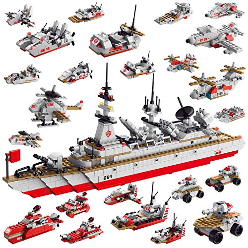 Sitodier STEM Building Set Toy | 811pcs Construction 25 in 1 Cruiser Ocean Ship Building Toy for 6 Years Up Boys | 25 Models Engineering Building Bricks Kit for Kids Ages 6 7 8 9 10 11 12 Years Old