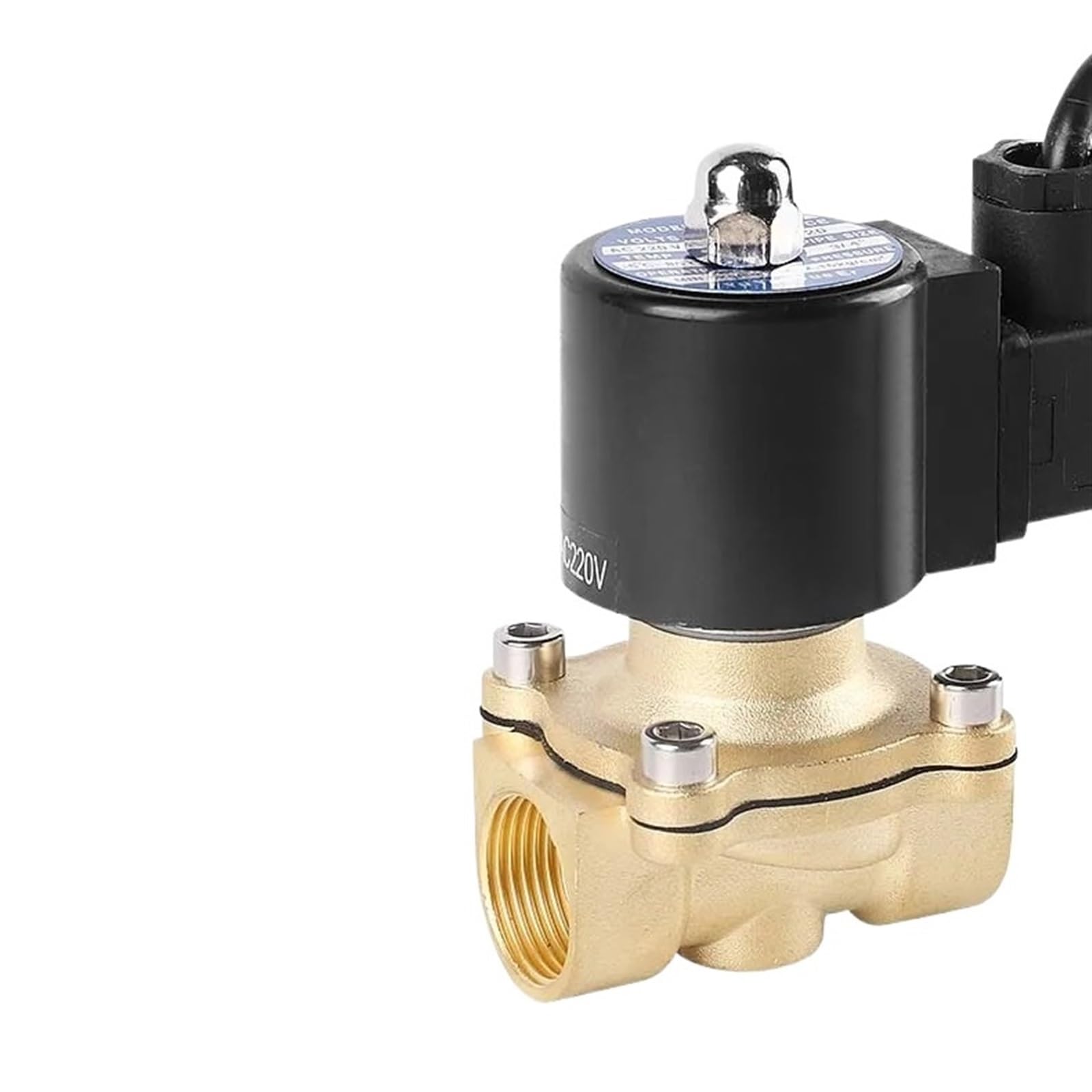 Gnqukebwh 12Vdc-Closed 1/2" Brass Underwater Solenoid Valve Dn15 Water 12V 24V 220V(12Vdc-Closed)