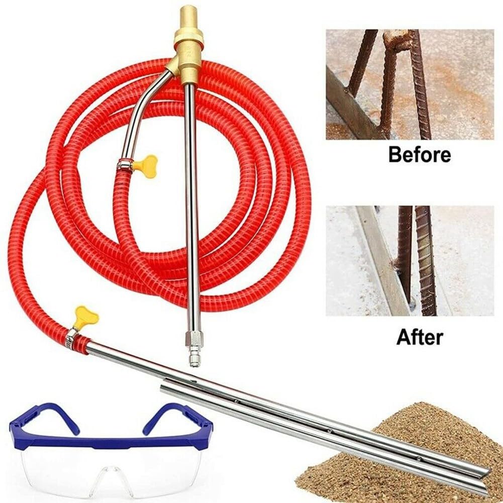 DAZZLEEX Kit di sabbiatura per idropulitrice a umido, attacco 5000 PSI 1/4 di pollice Quick Connect per rimozione ruggine vernice grasso con tubo e 4 ceramica N