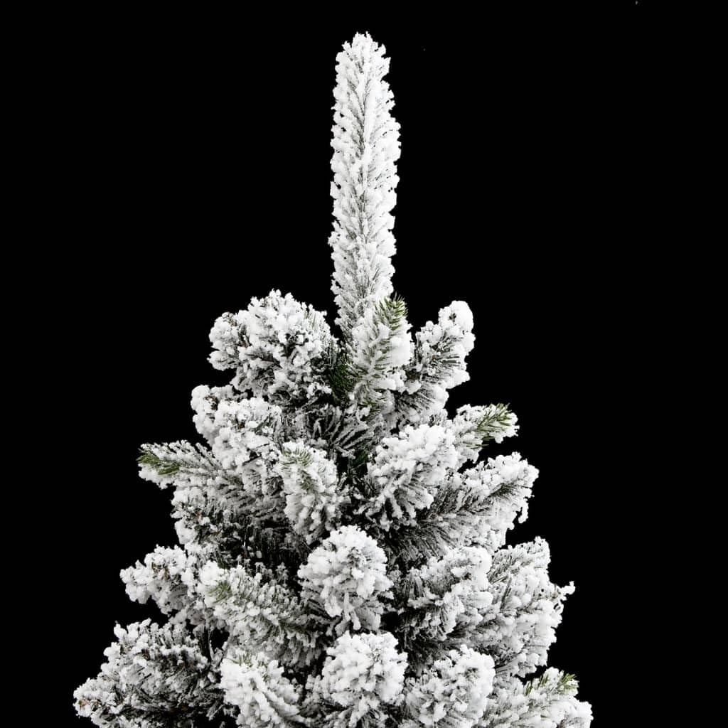 vidaXL Sapin de Noël Artificiel Mince avec Neige floquée 210 cm PVC/PE