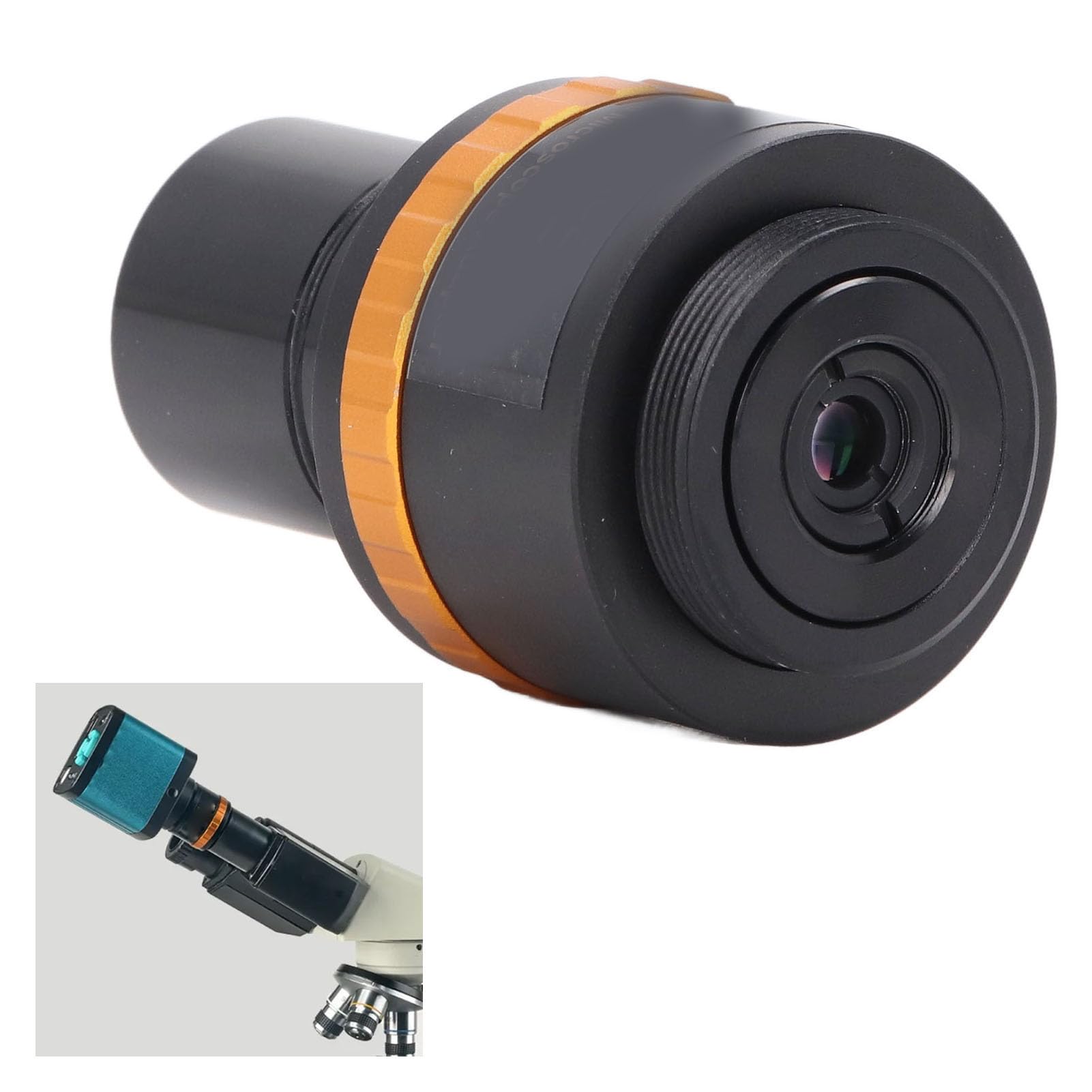 Cocoarm AMA037 Okular Mikroskopu Elektrycznego Okular Mikroskopu ze Stopu Aluminium Regulacja Ostrości 0,37X Adapter 23,2 Mm do 30 Mm 30,5 do Użytku w Kamerze Laboratoryjnej
