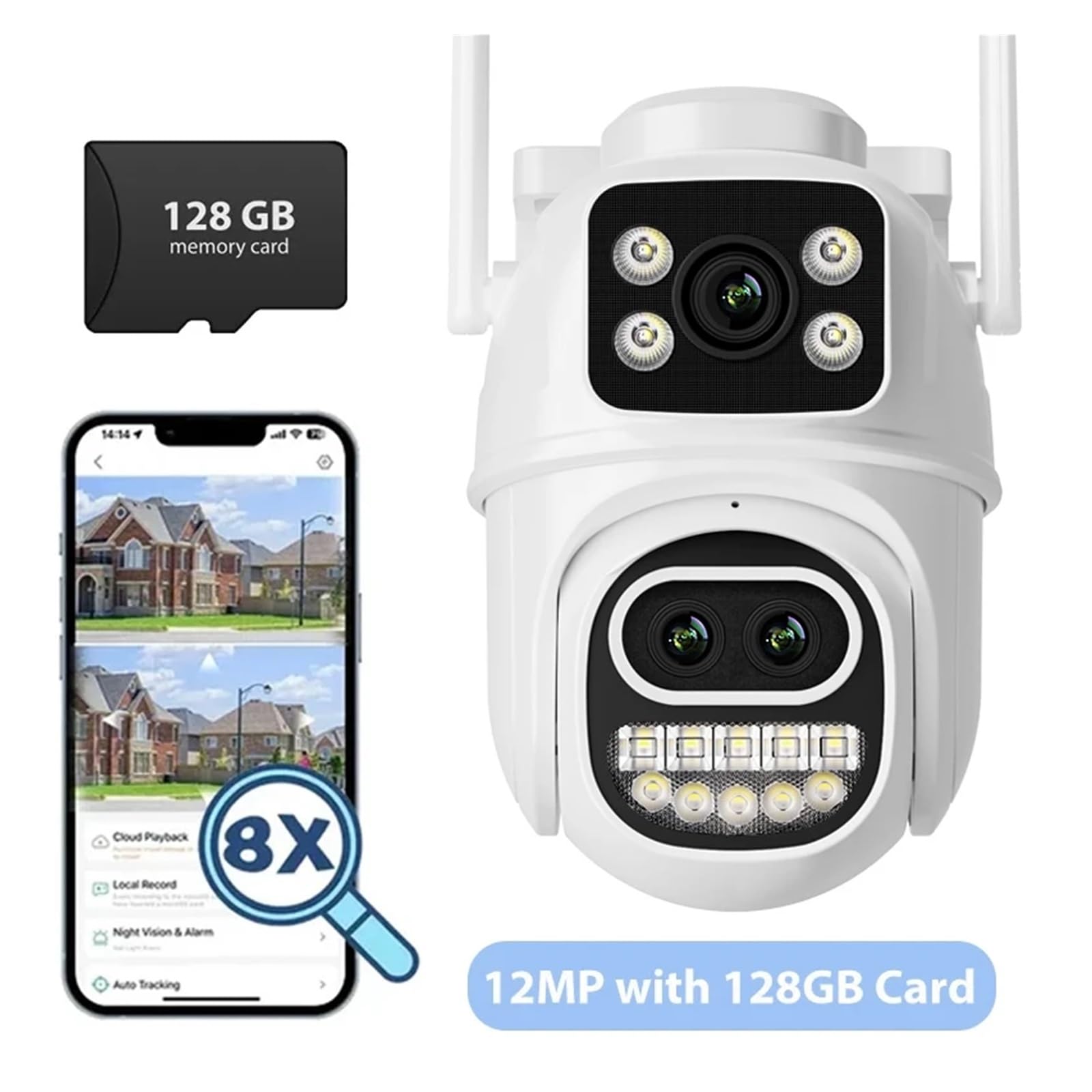 Telecamera esterna WiFi PTZ da 12MP 6K